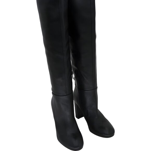 Vince Bexley Leather Knee High Boots Black Women's Shoes Size 9.5